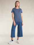 Women's Merino Blend Wave T-Shirt Stripe Dawn/Kyanite - 3
