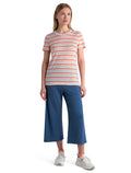 Women's Merino Blend Wave T-Shirt Stripe Ecru Heather/Snow - 3