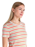 Women's Merino Blend Wave T-Shirt Stripe Ecru Heather/Snow - 4