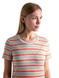 Women's Merino Blend Wave T-Shirt Stripe Ecru Heather/Snow - 5