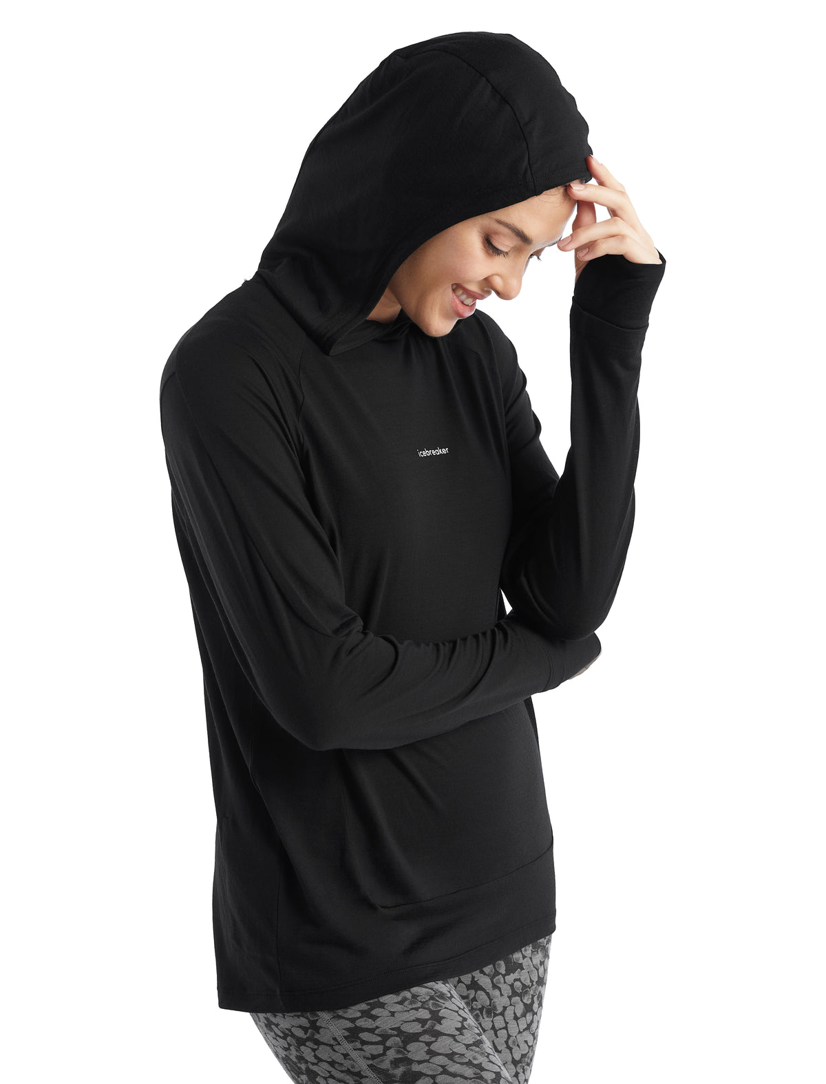 Women's 125 Cool-Lite™ Merino Blend Sphere Long Sleeve Hoodie Black - 4