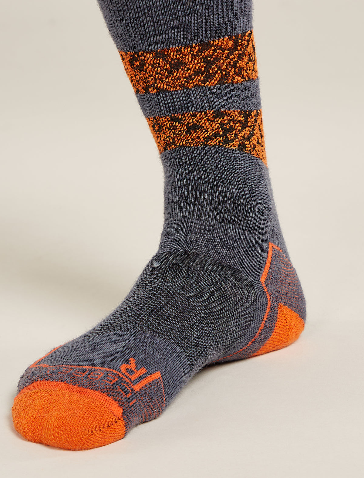 Men's Merino Hike+ Light Crew Socks Natural Summit Graphite/Blaze - 3