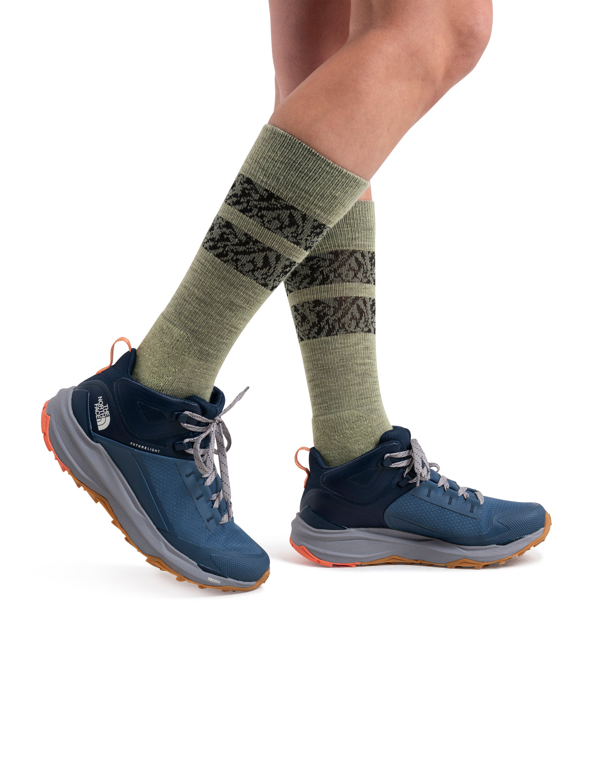 Women's Merino Hike+ Light Crew Socks Natural Summit Glazen/Lichen - 2