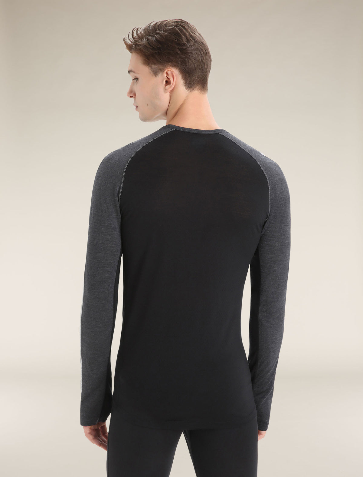 Men's 125 ZoneKnit™ Long Sleeve Crewe Thermal Top Jet Heather/Black - 2