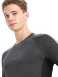 Men's 125 ZoneKnit™ Long Sleeve Crewe Thermal Top Jet Heather/Black - 6