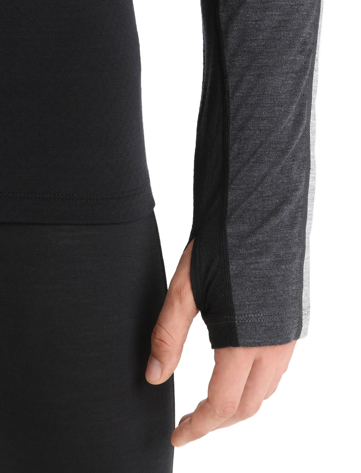 Men's 125 ZoneKnit™ Long Sleeve Crewe Thermal Top Jet Heather/Black - 6