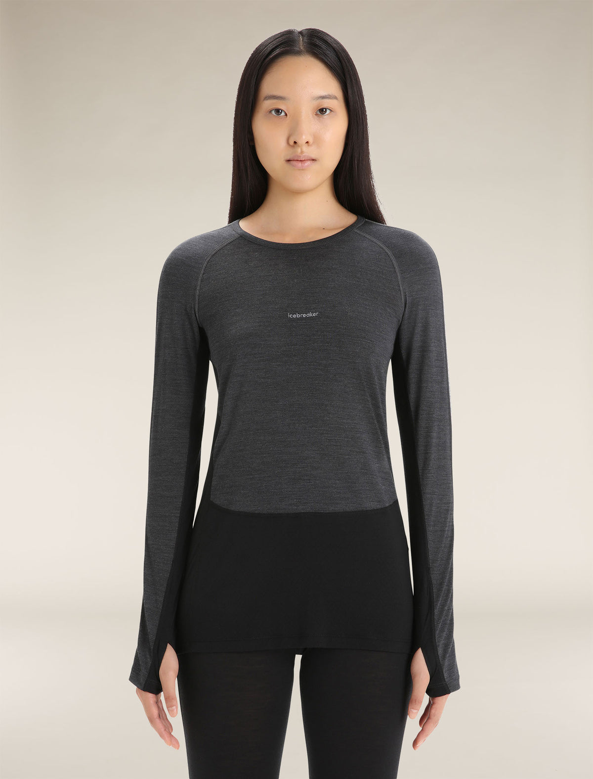 Women's 125 ZoneKnit™ Long Sleeve Crewe Thermal Top Jet Heather/Black - 7