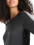 Women's 125 ZoneKnit™ Long Sleeve Crewe Thermal Top Jet Heather/Black - 6