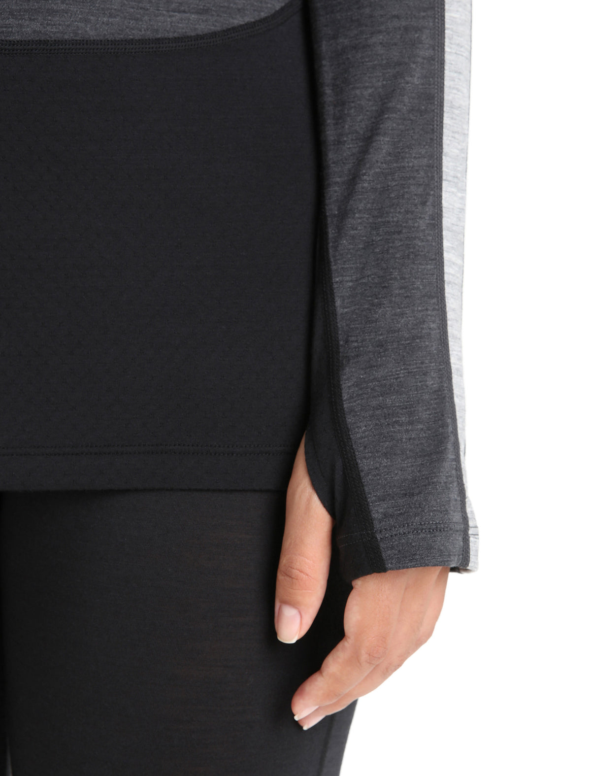 Women's 125 ZoneKnit™ Long Sleeve Crewe Thermal Top Jet Heather/Black - 6