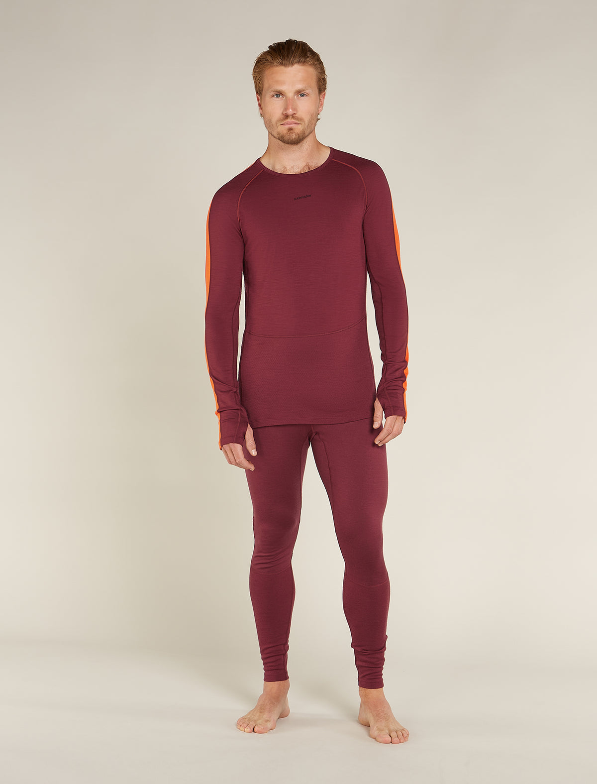 Men's 200 ZoneKnit™ Long Sleeve Crewe Thermal Top Port/Blaze - 3