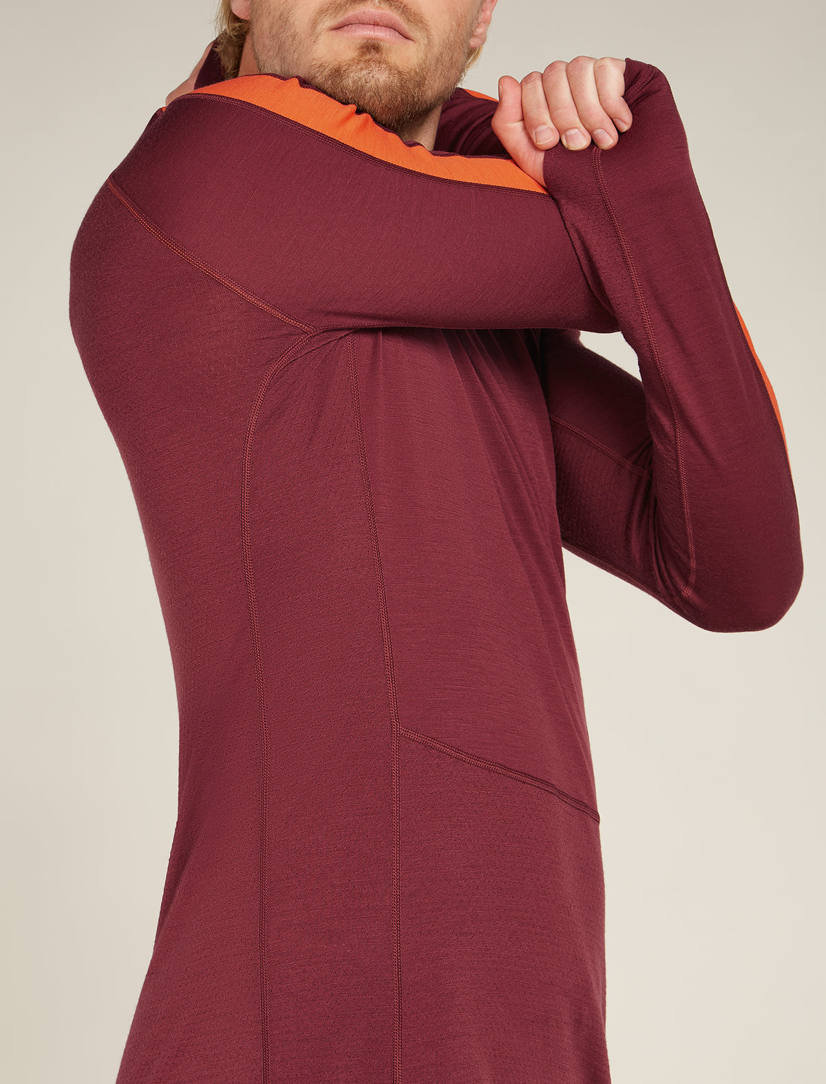 Men's 200 ZoneKnit™ Long Sleeve Crewe Thermal Top Port/Blaze - 6