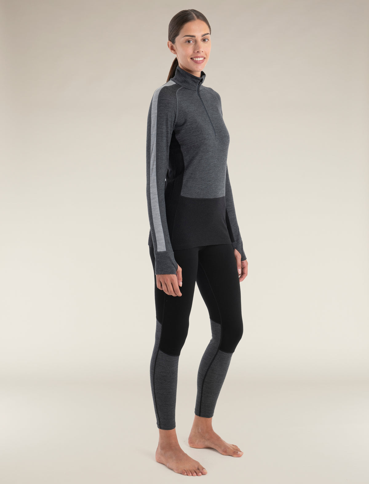 Women's Merino 200 ZoneKnit™ Long Sleeve Half Zip Thermal Top Jet Heather/Black - 4