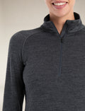 Women's Merino 200 ZoneKnit™ Long Sleeve Half Zip Thermal Top Jet Heather/Black - 5