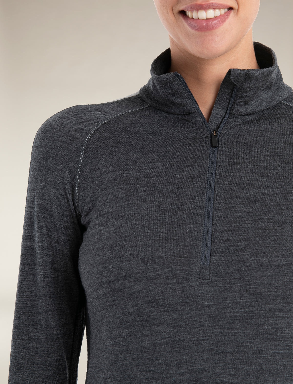 Women's Merino 200 ZoneKnit™ Long Sleeve Half Zip Thermal Top Jet Heather/Black - 5