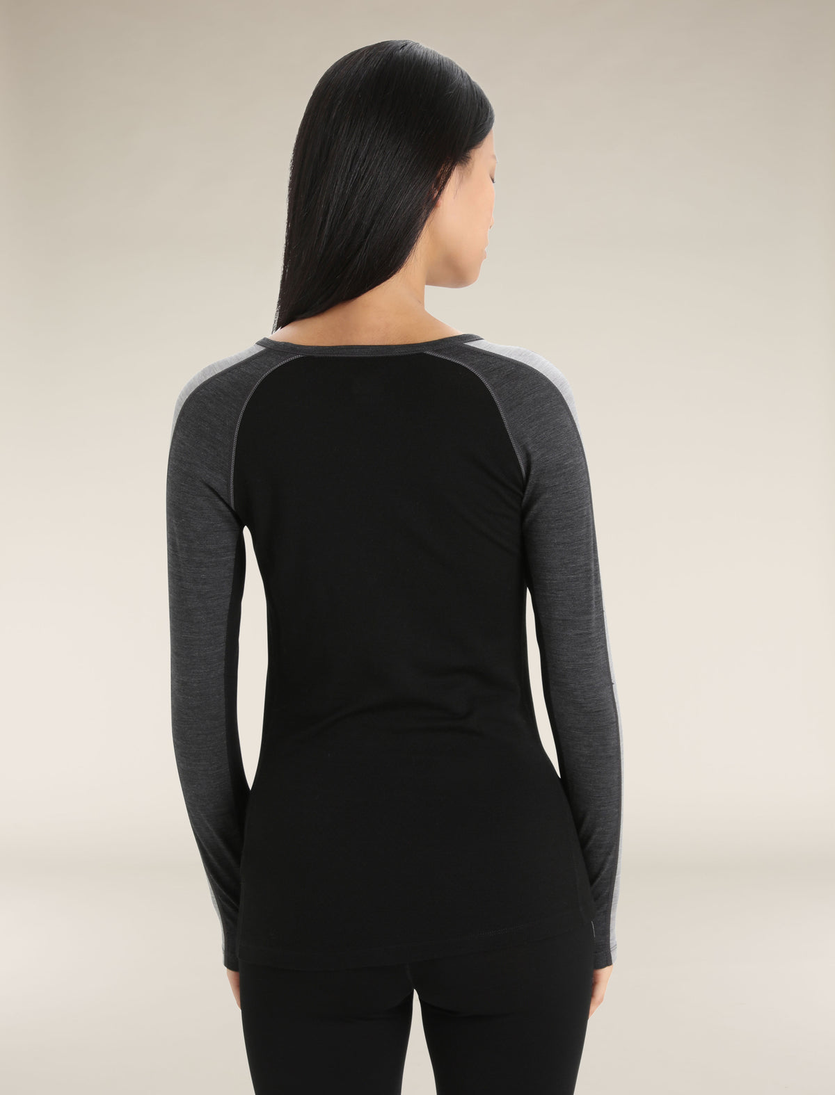 Women's 200 ZoneKnit™ Long Sleeve Crewe Thermal Top Jet Heather/Black - 2