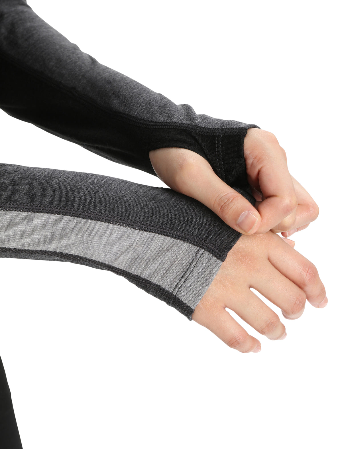 Women's 200 ZoneKnit™ Long Sleeve Crewe Thermal Top Jet Heather/Black - 5