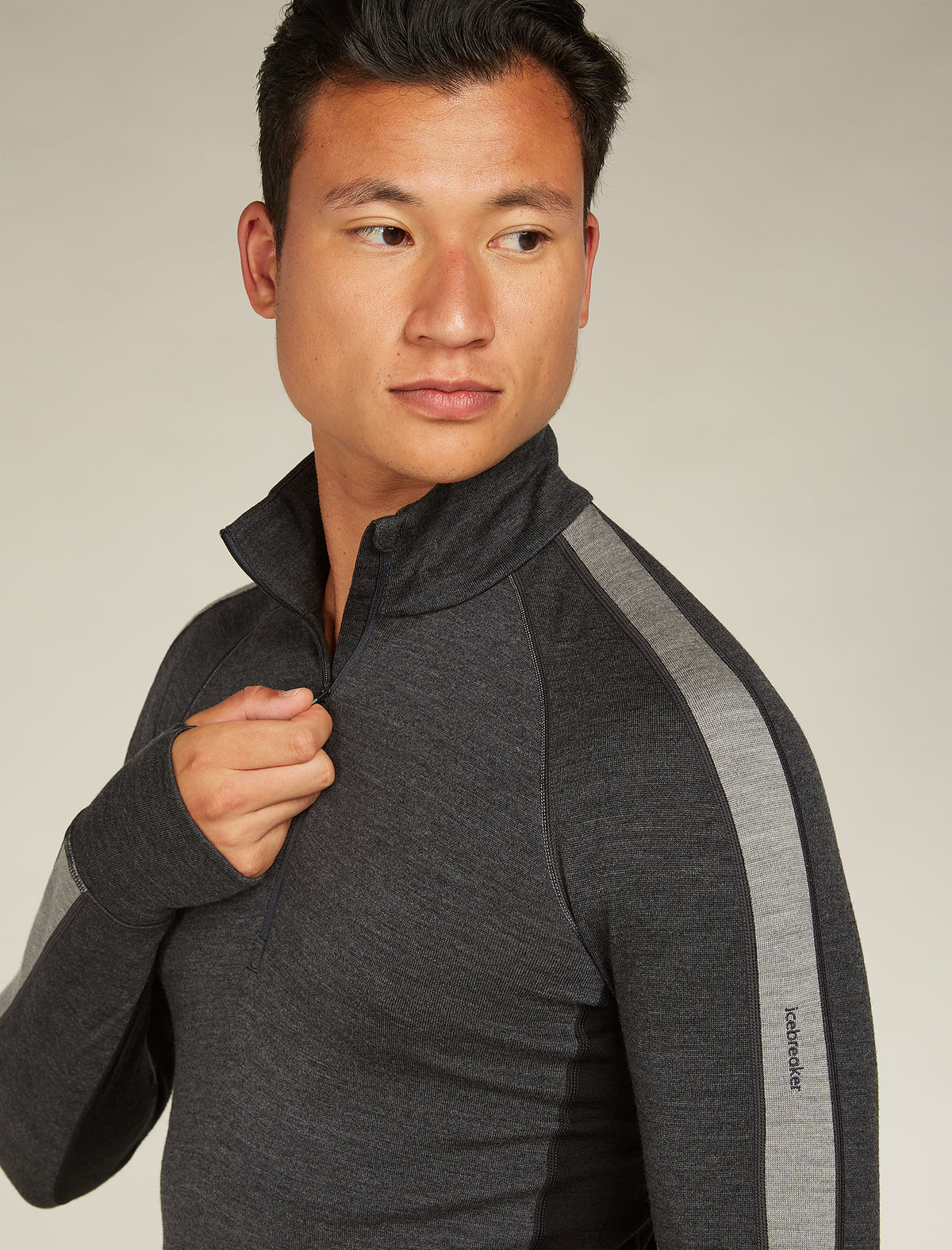 Men's 260 ZoneKnit™ Long Sleeve Half Zip Thermal Top Jet Heather/Black - 9