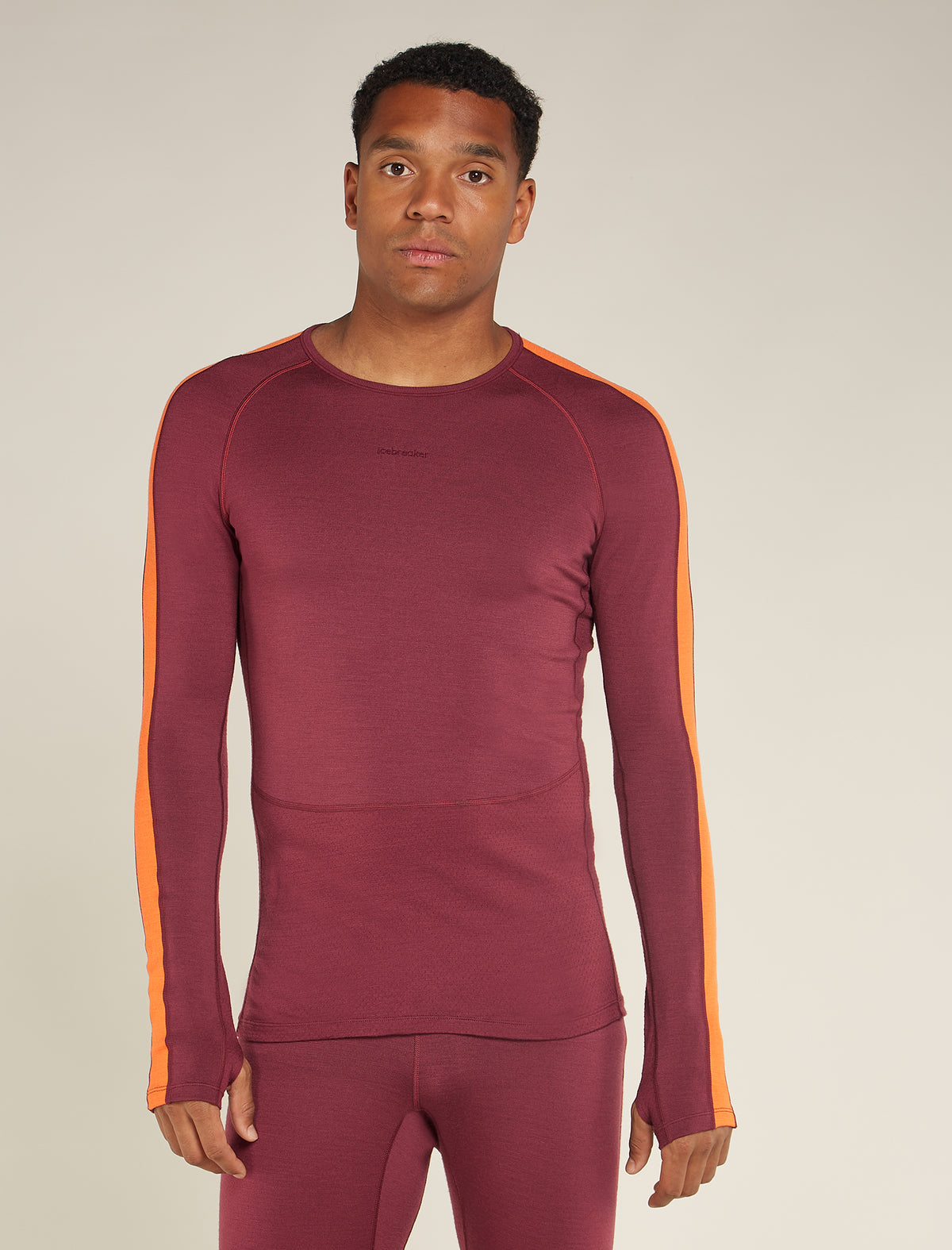Men's 260 ZoneKnit™ Long Sleeve Crewe Thermal Top Port/Blaze - 1