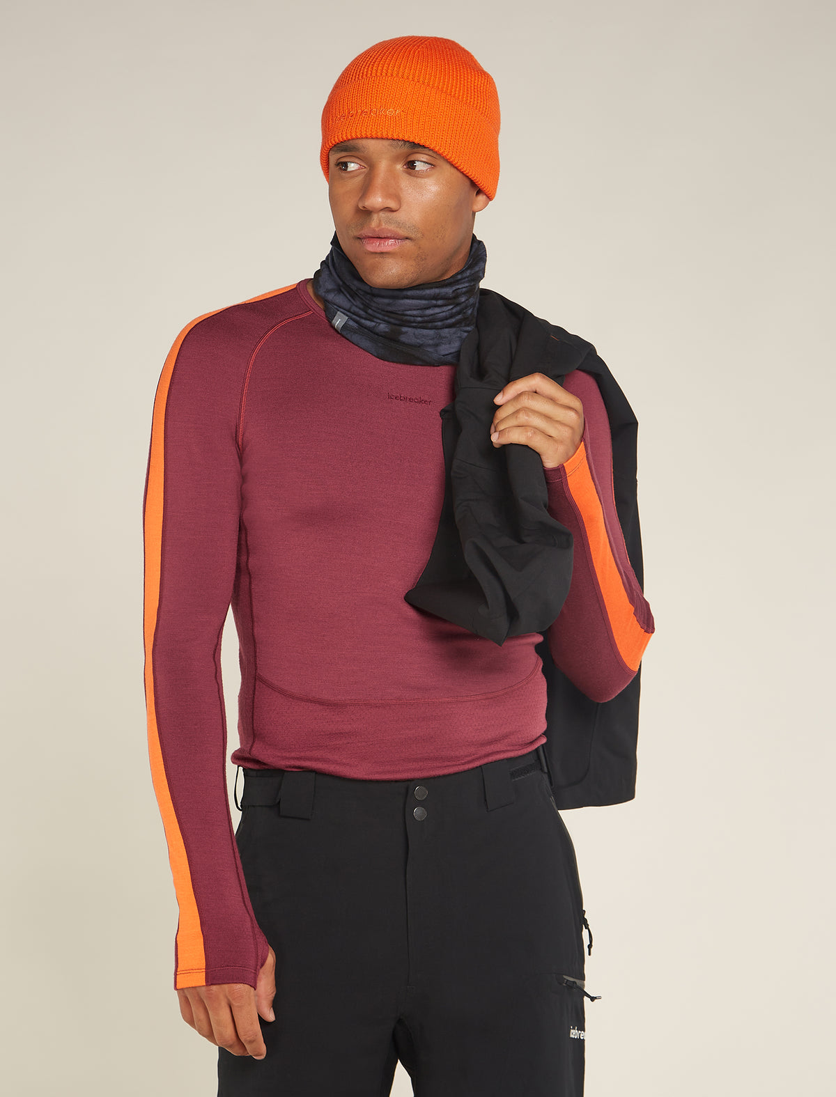 Men's 260 ZoneKnit™ Long Sleeve Crewe Thermal Top Port/Blaze - 4