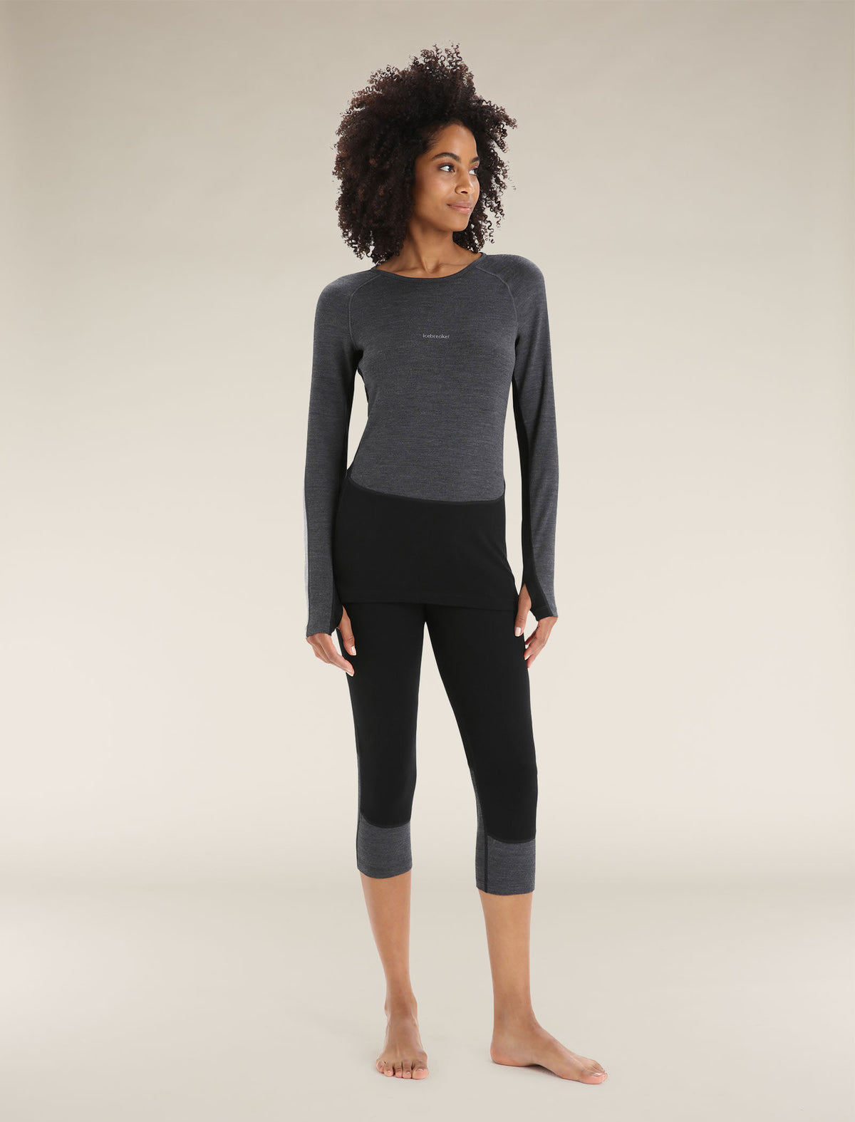 Women's Merino 260 ZoneKnit™ 3/4 Thermal Leggings Black/Jet Heather - 3