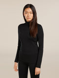 Women's Merino 260 Tech Long Sleeve Turtleneck Thermal Top Black - 1