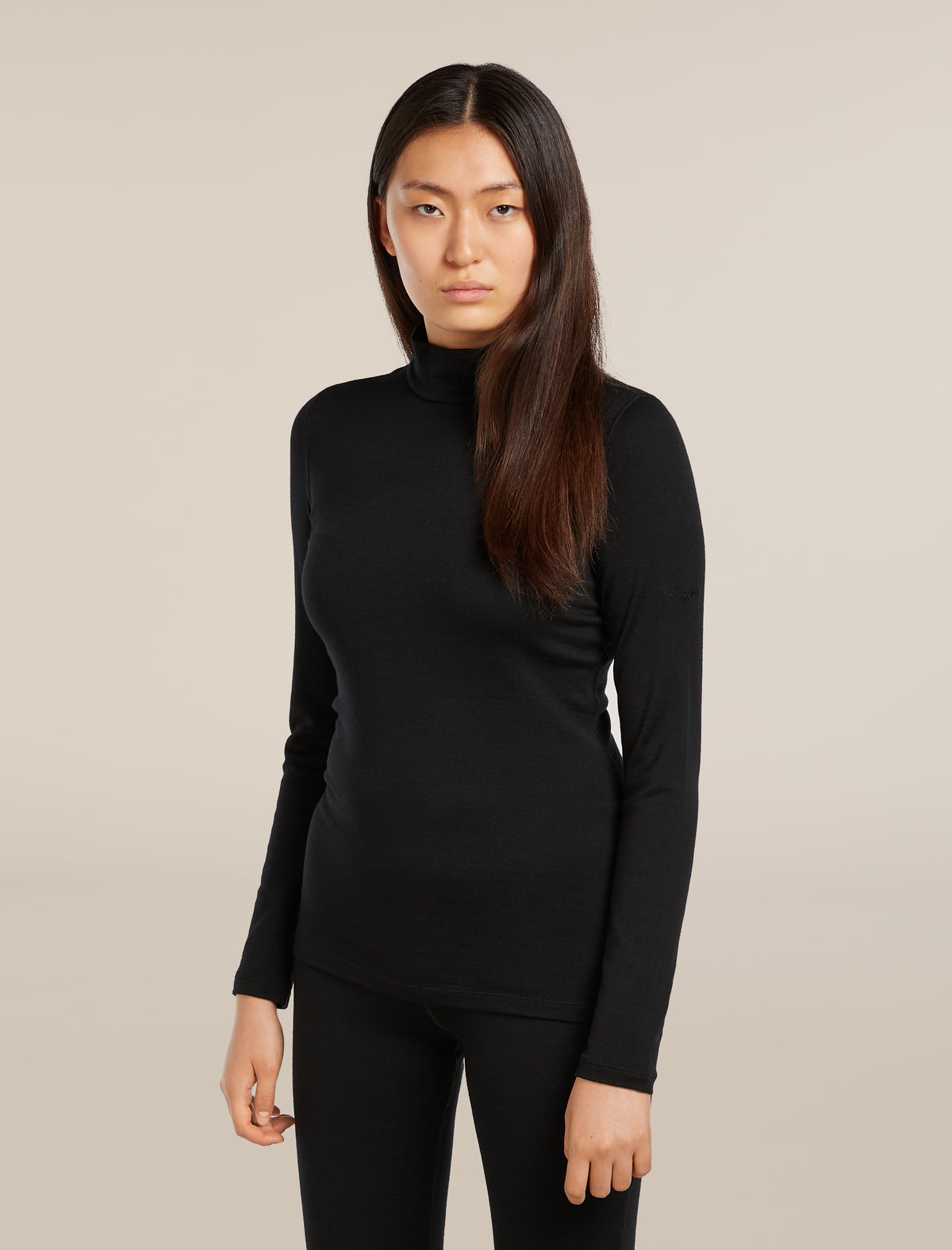 Women's Merino 260 Tech Long Sleeve Turtleneck Thermal Top Black - 1