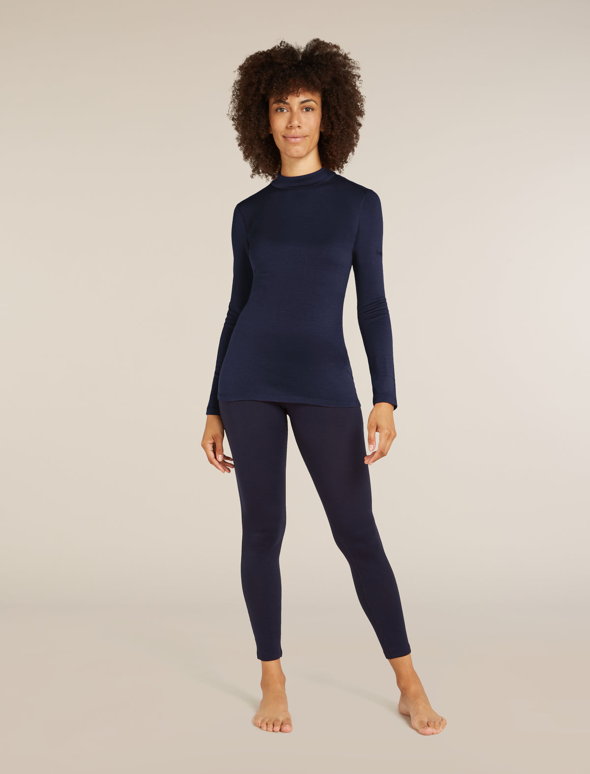 Women's Merino 260 Tech Long Sleeve Turtleneck Thermal Top Midnight Navy - 3