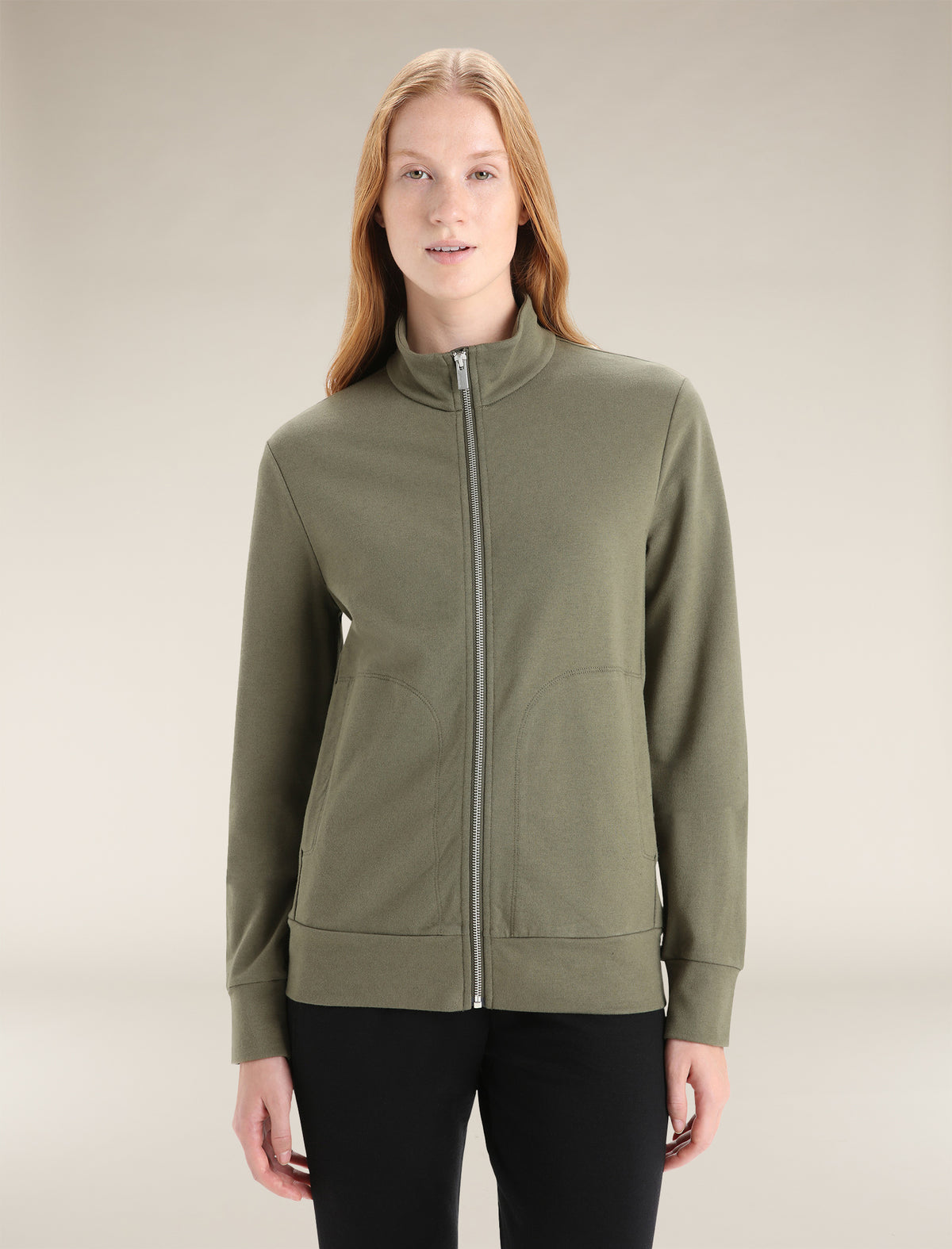 Women's Merino Blend Central Classic Long Sleeve Zip Sweatshirt  - 1