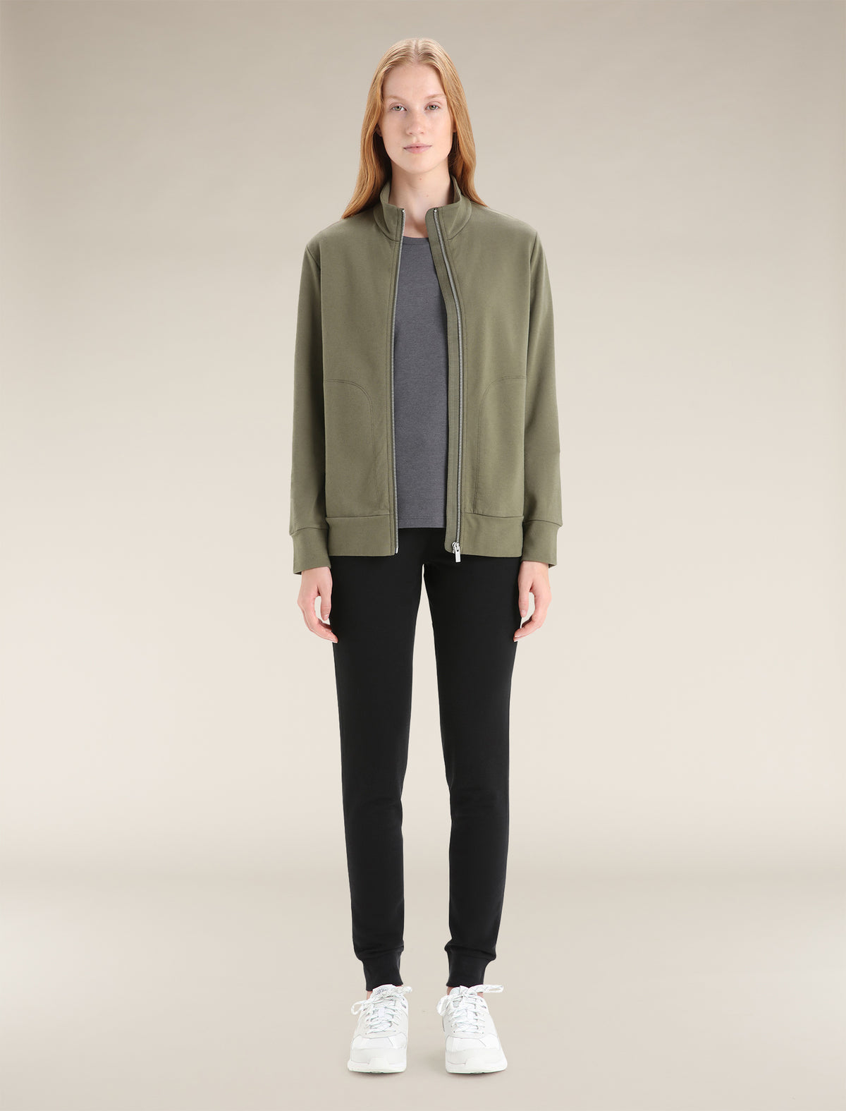 Women's Merino Blend Central Classic Long Sleeve Zip Sweatshirt  - 3