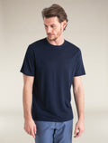 Men's Merino Linen Short Sleeve T-Shirt Midnight Navy - 1
