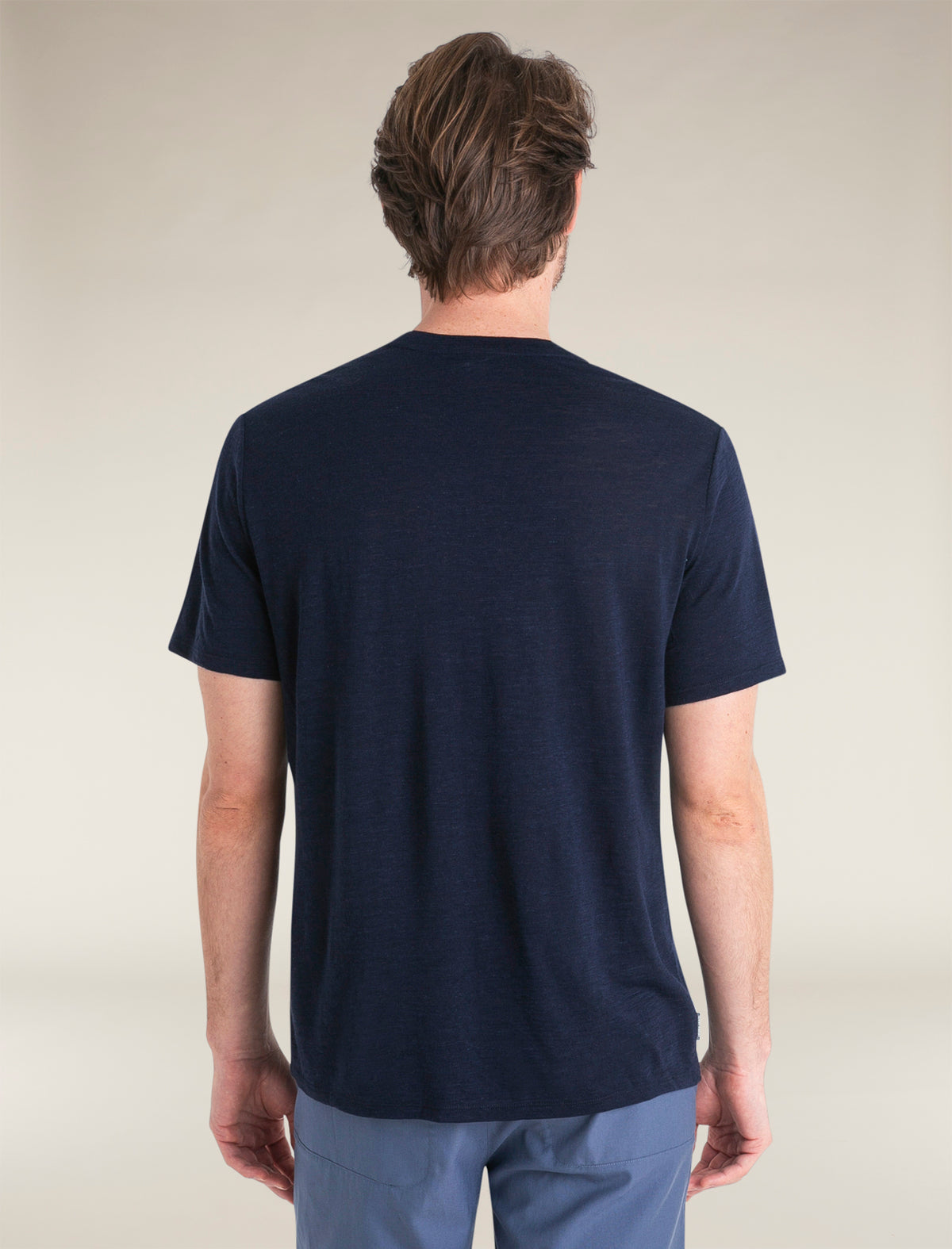 Men's Merino Linen Short Sleeve T-Shirt Midnight Navy - 2