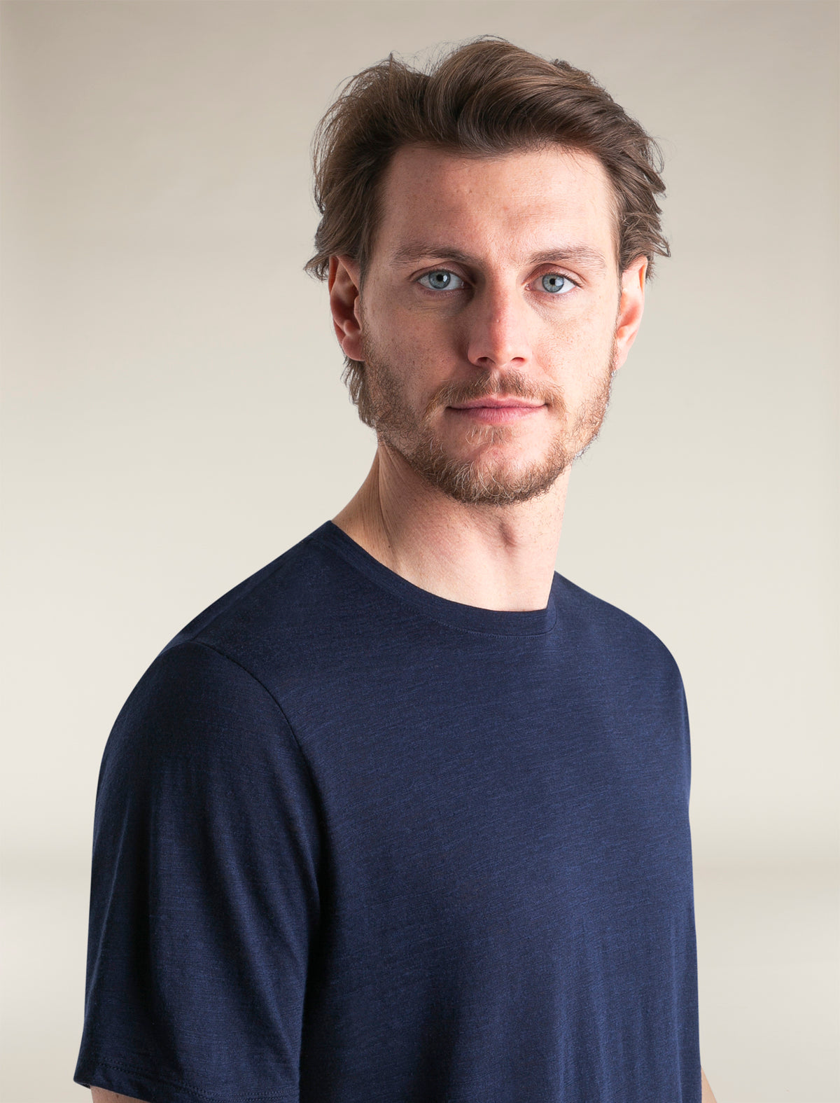 Men's Merino Linen Short Sleeve T-Shirt Midnight Navy - 5