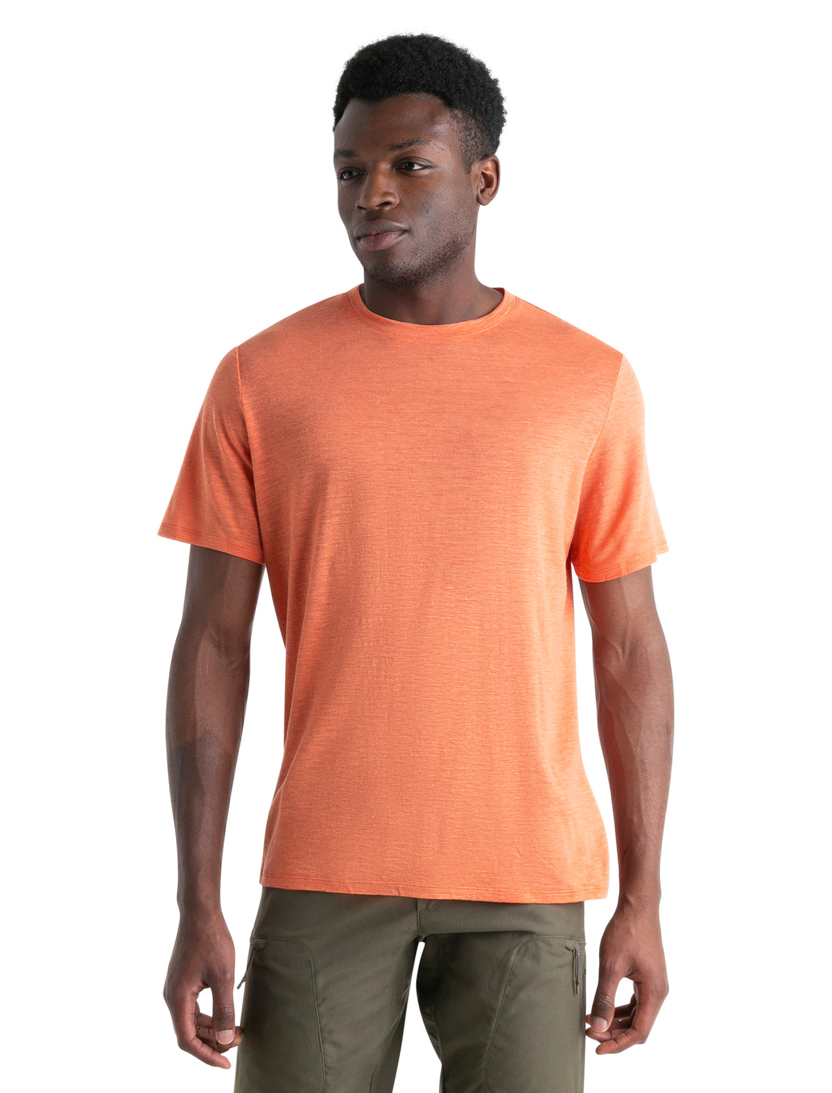 Men's Merino Linen Short Sleeve T-Shirt Ember - 1