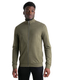 Men's Merino Blend Central Long Sleeve Zip Sweatshirt Loden - 1
