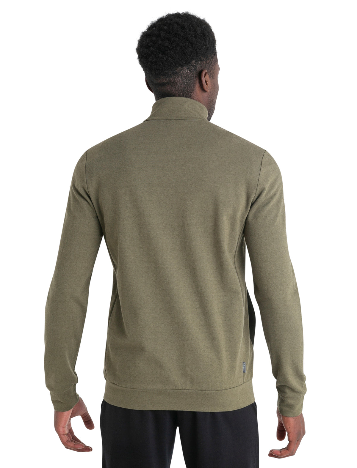 Men's Merino Blend Central Long Sleeve Zip Sweatshirt Loden - 2