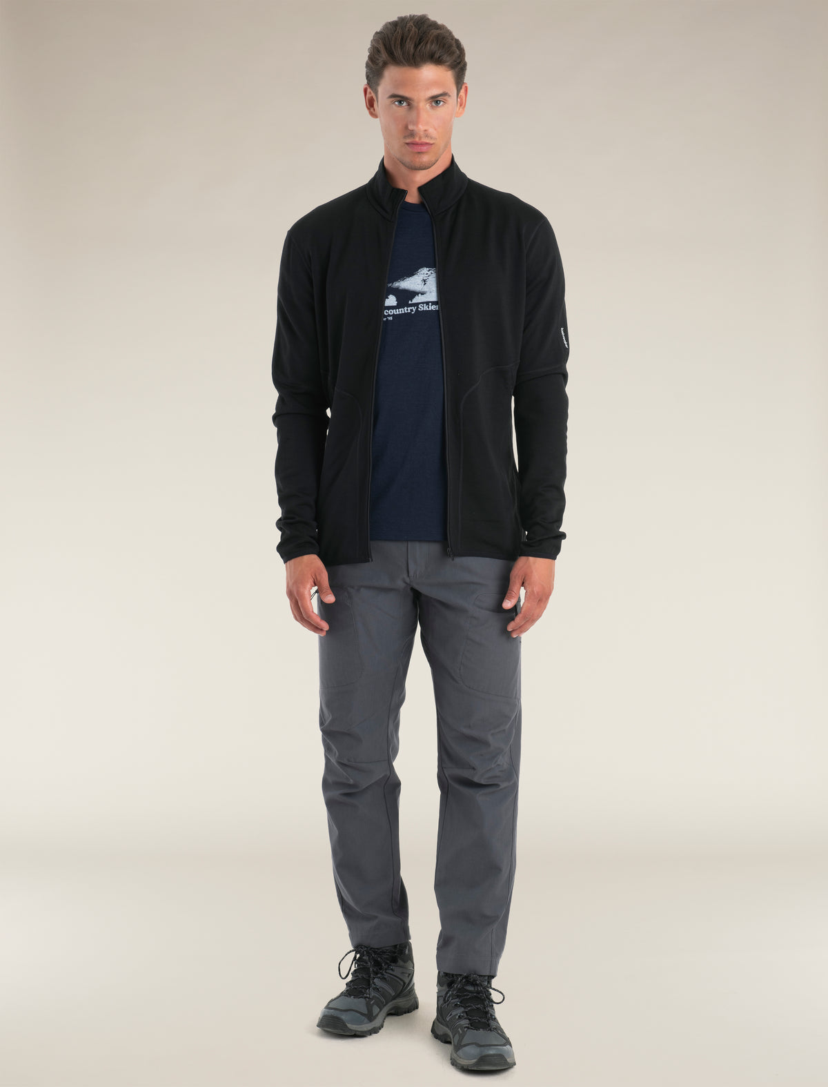 Men's Merino 560 Realfleece™ Elemental Long Sleeve Zip Black - 3
