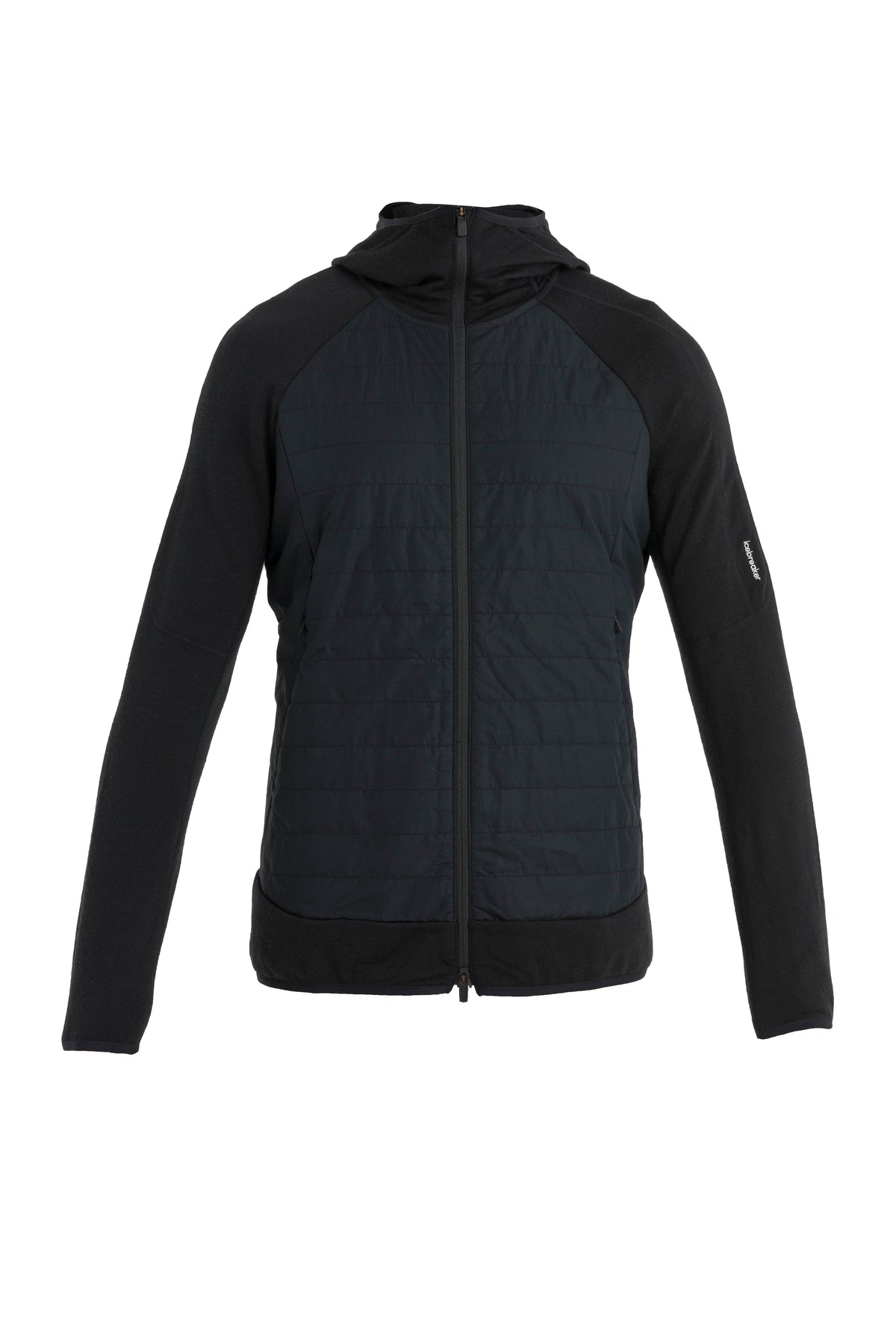 Men's Merino Blend Quantum Hybrid Long Sleeve Zip Hoodie Black - 5