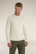 Men's Merino Cable Knit Crewe Sweater Undyed - 1