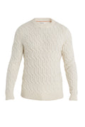 Men's Merino Cable Knit Crewe Sweater Undyed - 4