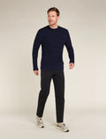 Men's Merino Cable Knit Crewe Sweater Midnight Navy/Royal Navy - 3