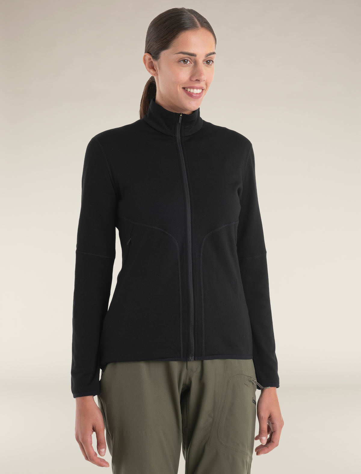 Women's Merino 560 Realfleece™ Elemental Long Sleeve Zip Black - 1
