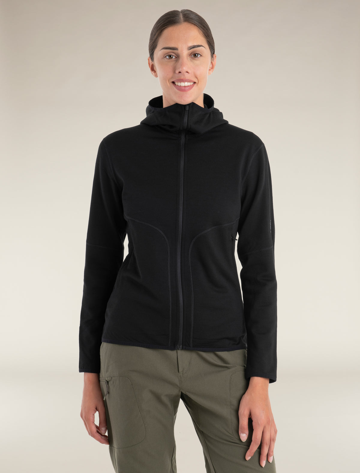 Women's Merino 560 Realfleece™ Elemental Long Sleeve Zip Hoodie Black - 1