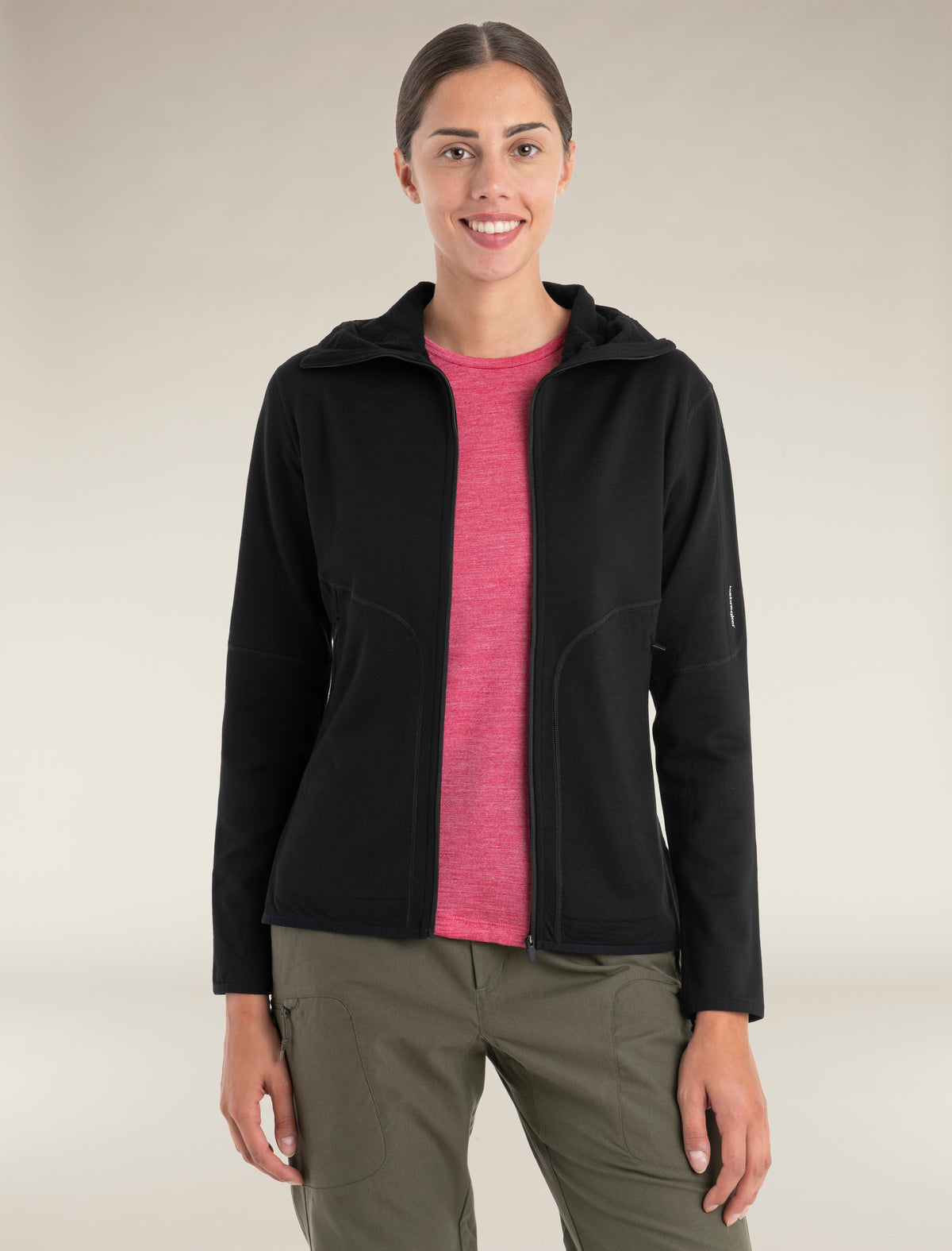 Women's Merino 560 Realfleece™ Elemental Long Sleeve Zip Hoodie Black - 2