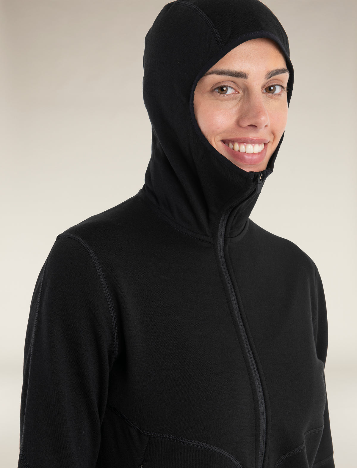 Women's Merino 560 Realfleece™ Elemental Long Sleeve Zip Hoodie Black - 4