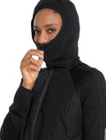 Women's Merino Blend Quantum Hybrid Long Sleeve Zip Hoodie Black - 7