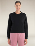 Women's Merino Blend 200 Crush Long Sleeve Sweatshirt Black - 1