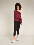 Women's Merino Blend 200 Crush Long Sleeve Sweatshirt Port - 4