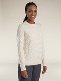 Women's Merino Cable Knit Crewe Sweater  - 1