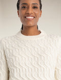 Women's Merino Cable Knit Crewe Sweater  - 4