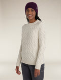 Women's Merino Cable Knit Crewe Sweater  - 5
